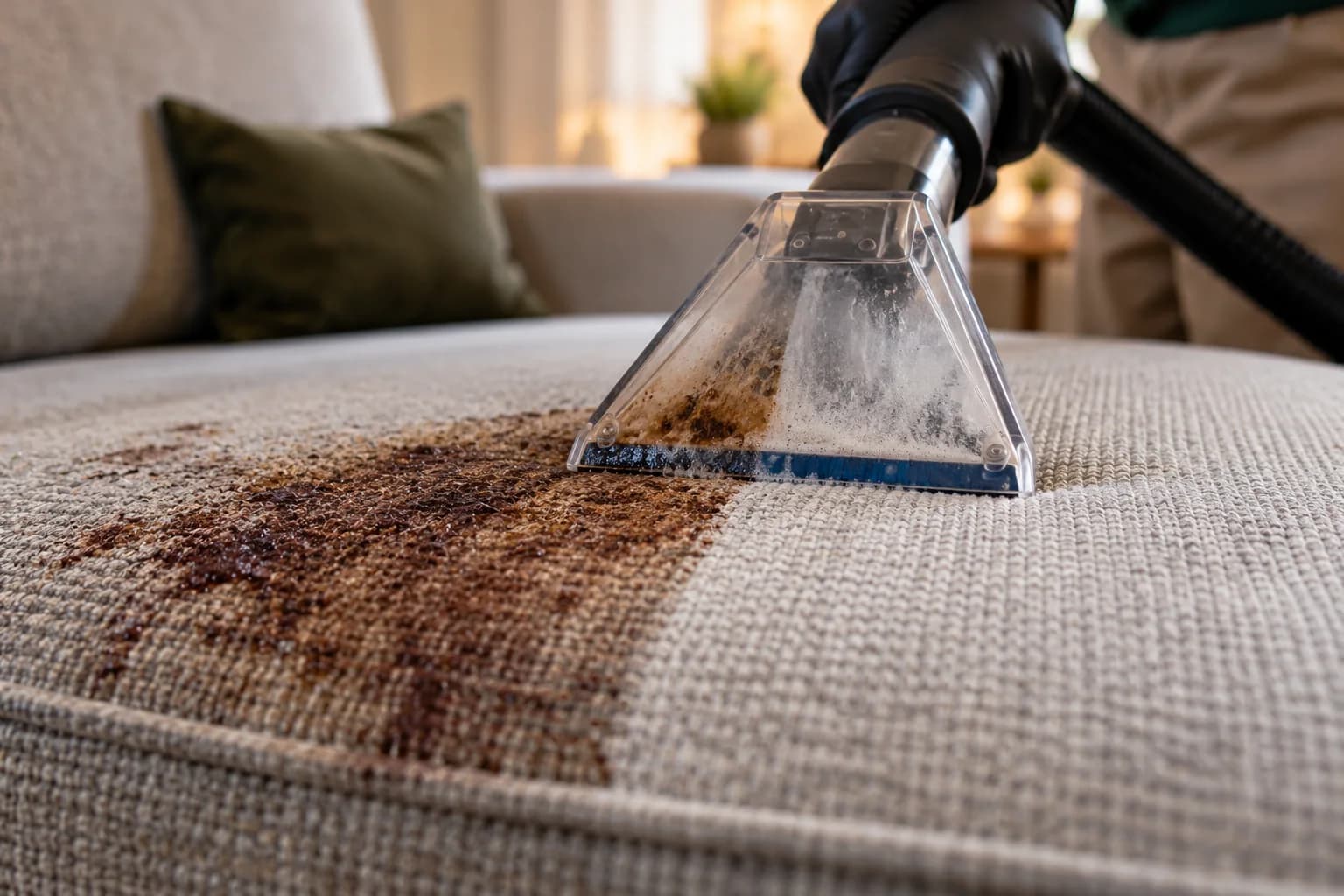 Illustrative specialty carpet-cleaning equipment in use